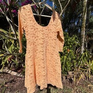 Free People Peach 🍑 Lace Mini Dress